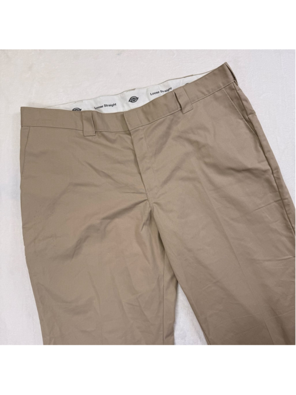 Men's Dickies Beige Loose Straight Casual Pants Side‎ Pocket 44x30